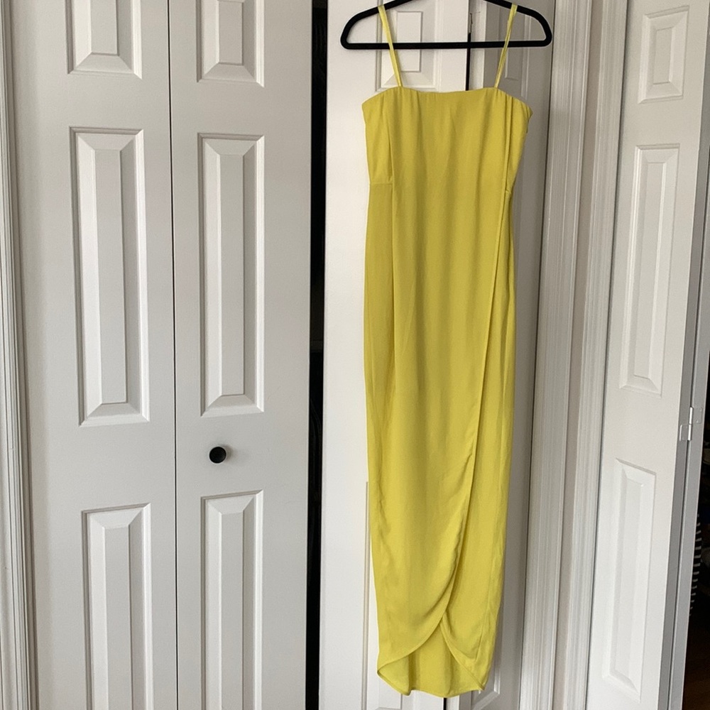 BCBGMaxAzria Yellow Strapless Gown